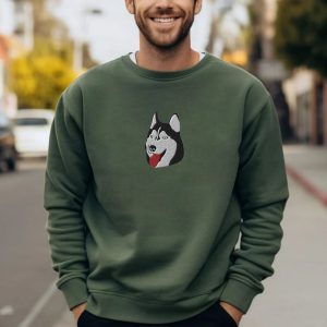 Custom Dog Embroidered Sweatshirt Unique Gift for Friend Personalization Embroidered