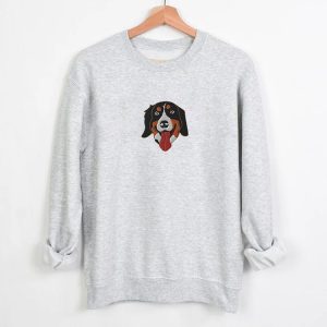Custom Dog Portrait Embroidered Sweatshirt Unique Gift for Friend